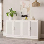 Set van 3 dressoirkasten met rotandeuren en verstelbare planken - 93Lx31H