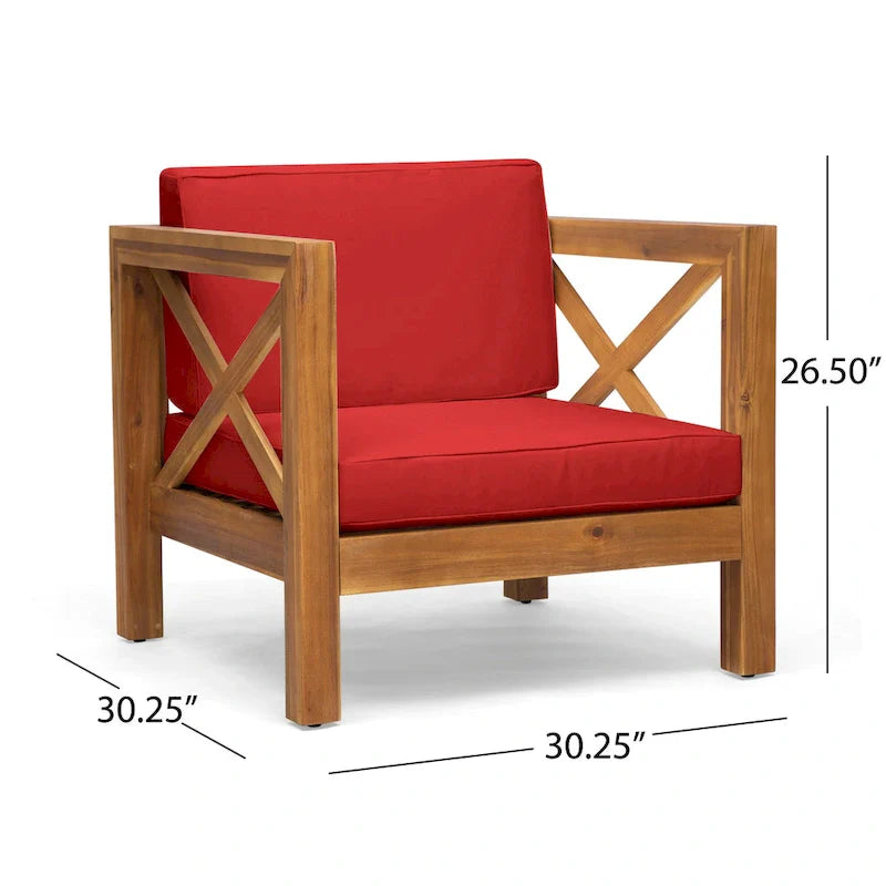 6-teiliges Outdoor-Sitzgruppen-Set aus Akazienholz Brava von Christopher Knight Home