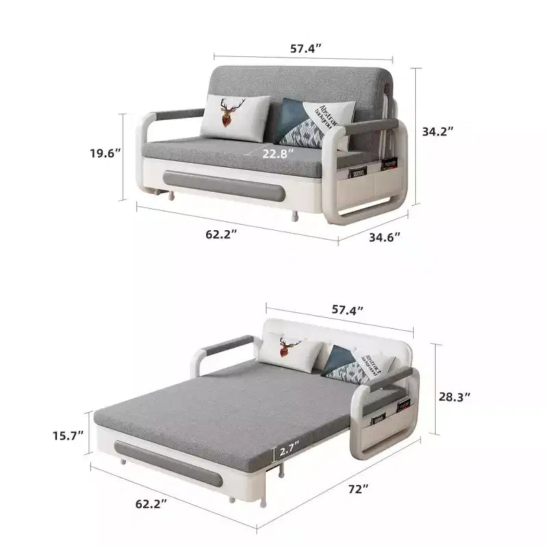 Luck Live modernes Schlafsofa, 62.2in., multifunktionales Schlafsofa mit Stauraum