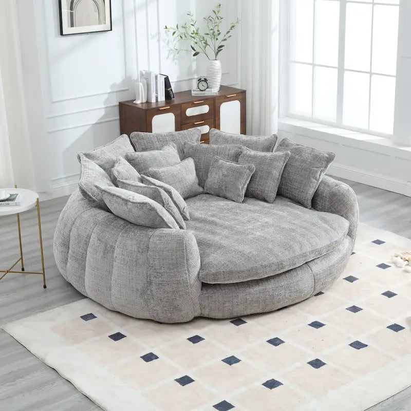 Komfortables Doppelschlafsofa im Loaf-Stil, übergroßes Schlafsofa mit Armlehnen