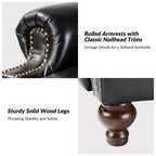 Set of 2 Elisabete Modern Wingback Genuine Leather Recliner with Vintage Nail Head Trim for Living Room and Bedroom| ART OF LIVING DESIGNS