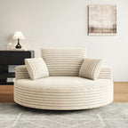 Draaifauteuil voor één persoon van corduroy, chenille en schuim