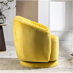 Μικρή περιστρεφόμενη πολυθρόνα Milvo με βελούδινη επένδυση, σε σχήμα βαρελιού
