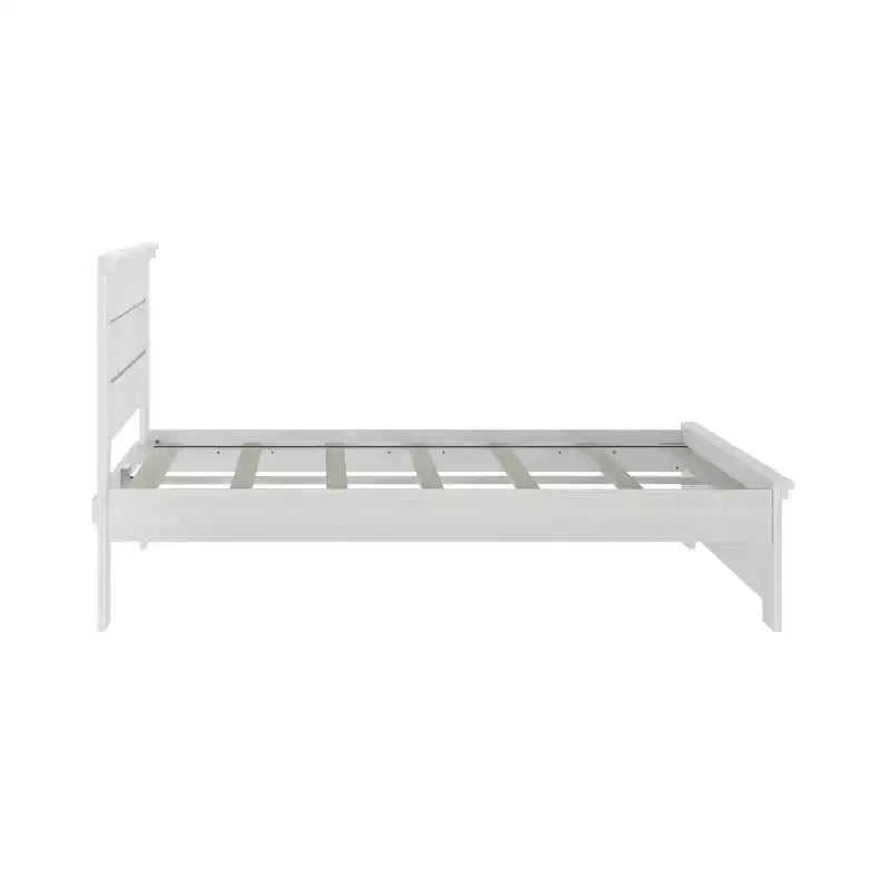 Cadre de lit double de style champêtre Plank+Beam avec tête de lit, lit plateforme en bois massif