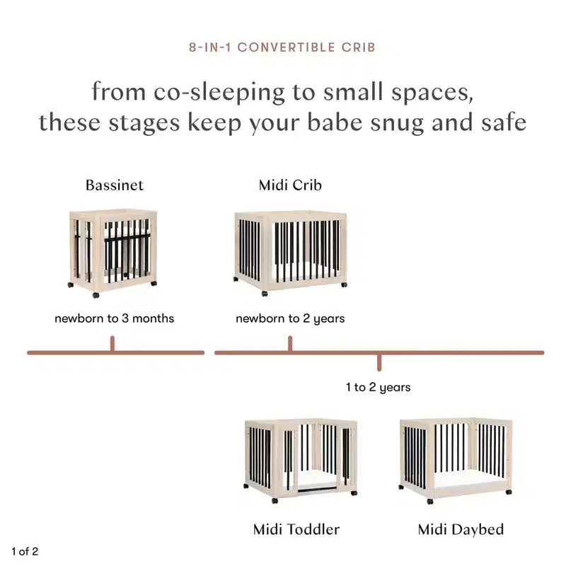 Berço convertível Babyletto Yuzu 8 em 1 com kits de conversão para todas as fases