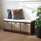 Panca contenitore SAFAVIEH Fiorello a 3 cassetti con cuscino - 47.3 W x 15 L x 19 H - 47Wx15Dx19H