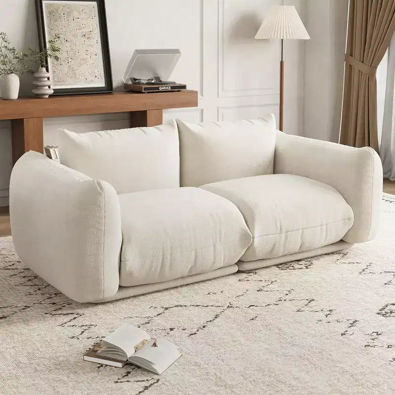 Chenille Fabric Modular Love Seat Sofa, 2-Seater Cloud sofa with High Resilience Sponge, Small Space Boneless Sofa