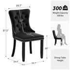 Upholstered Tufted Velvet Dining Chair with Solid Wood Legs Set of 6