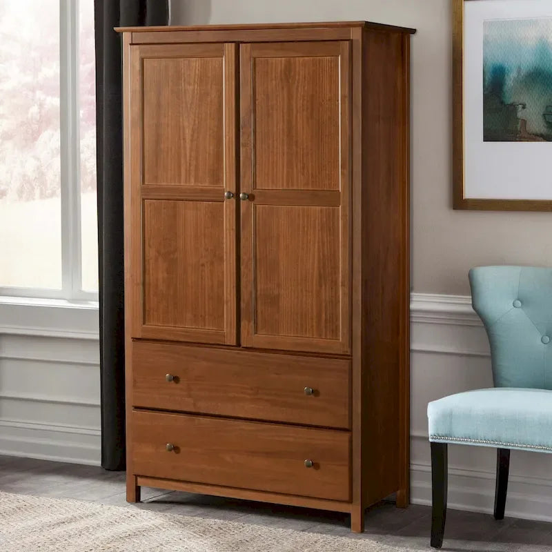 Kleiderschrank aus Massivholz mit 2 Türen - 41x72x22