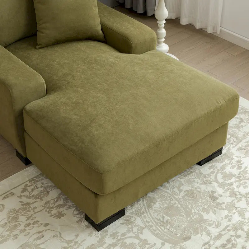 Modernes übergroßes Chaiselongue-Schlafsofa im Mid-Century-Stil mit Kissen