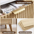 Kommode mit 9 geriffelten Schubladen, moderne Anrichte, TV-Ständer aus Holz, geschwungenes Design, für Wohnzimmer und Flur