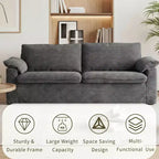 Divanetto a due posti Dyonery 86 Cloud, seduta profonda e cuscini con braccioli larghi, struttura robusta, design ergonomico traspirante