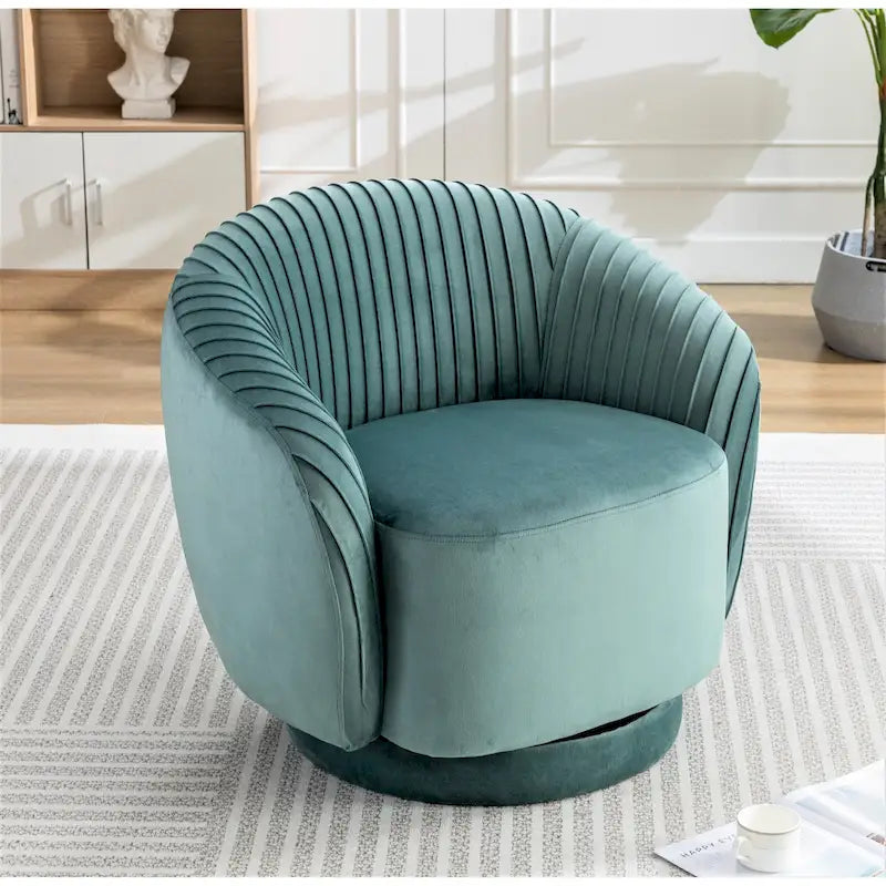 Small Milvo Velvet Swivel Barrel Chair
