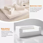 5-in-1-Schlafsofa, 78.8 modulares Cordsofa mit stabilem Gestell, multifunktionales Futon für kleine Räume, Wohnzimmer und Gästezimmer