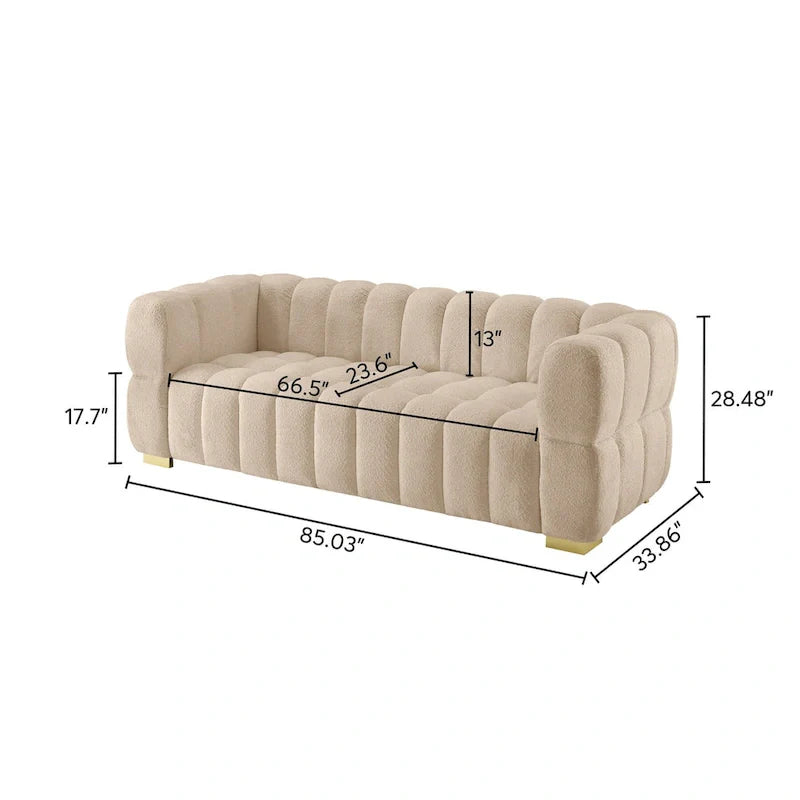 85 modernes Sofa aus Waffelstoff, bequemes Relaxsofa