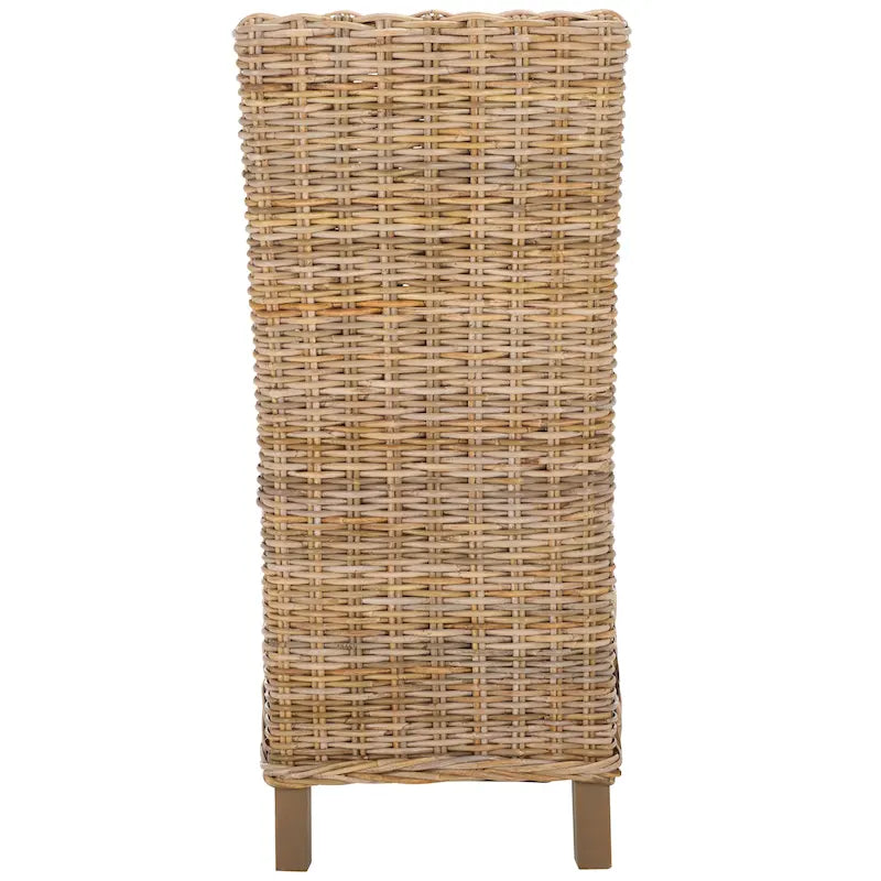Set van 2 eetkamerstoelen van naturel rotan, 19W x 22D x 41H, boho-kuststijl