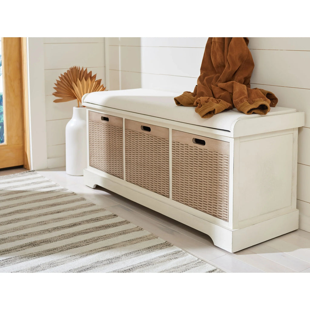 Panca contenitore SAFAVIEH Fiorello a 3 cassetti con cuscino - 47.3 W x 15 L x 19 H - 47Wx15Dx19H