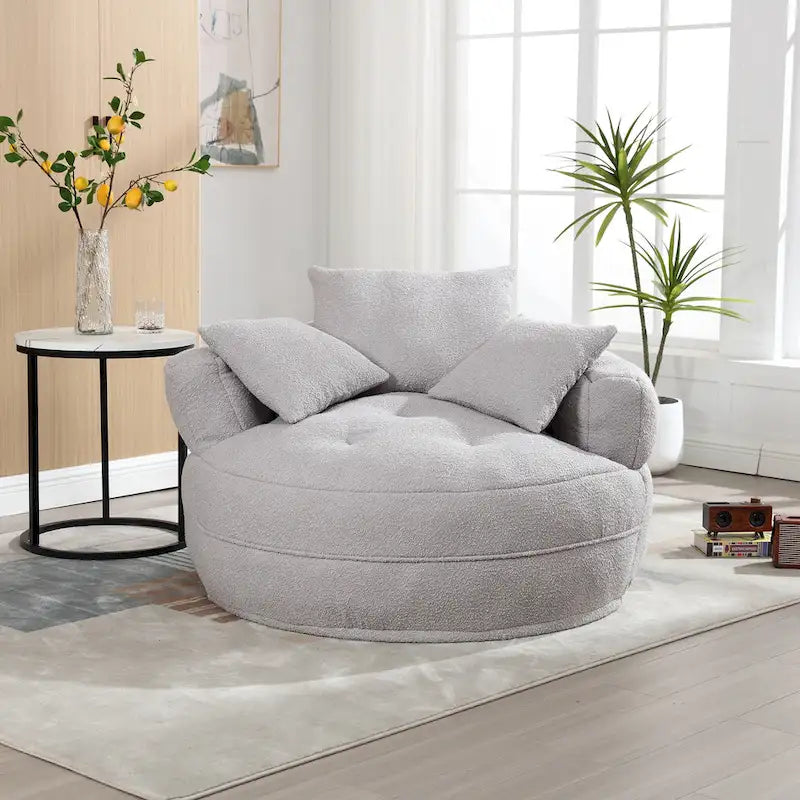 Fauteuil rond de relaxation ?C blanc/bleu/gris/jaune/orange/rouge rosé/bleu marine/vert, 1 ou 2 places