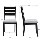 Slat Back Wood Dining Chairs Set of 4