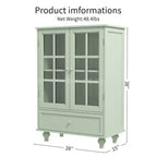 Aufbewahrungsschränke, holzerner Bodenschrank mit 1 Schublade und 2 Glastüren, Sideboard im Landhausstil mit Stauraum für das Wohnzimmer