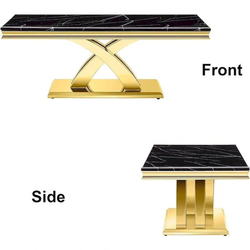 Moderne salontafel, rechthoekig model van 48 met X-vormige voet, voor de woonkamer