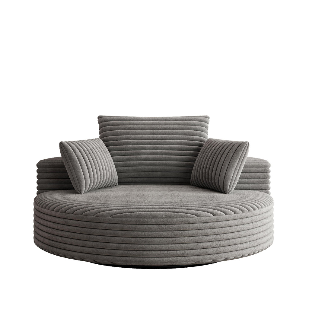 Draaifauteuil voor één persoon van corduroy, chenille en schuim