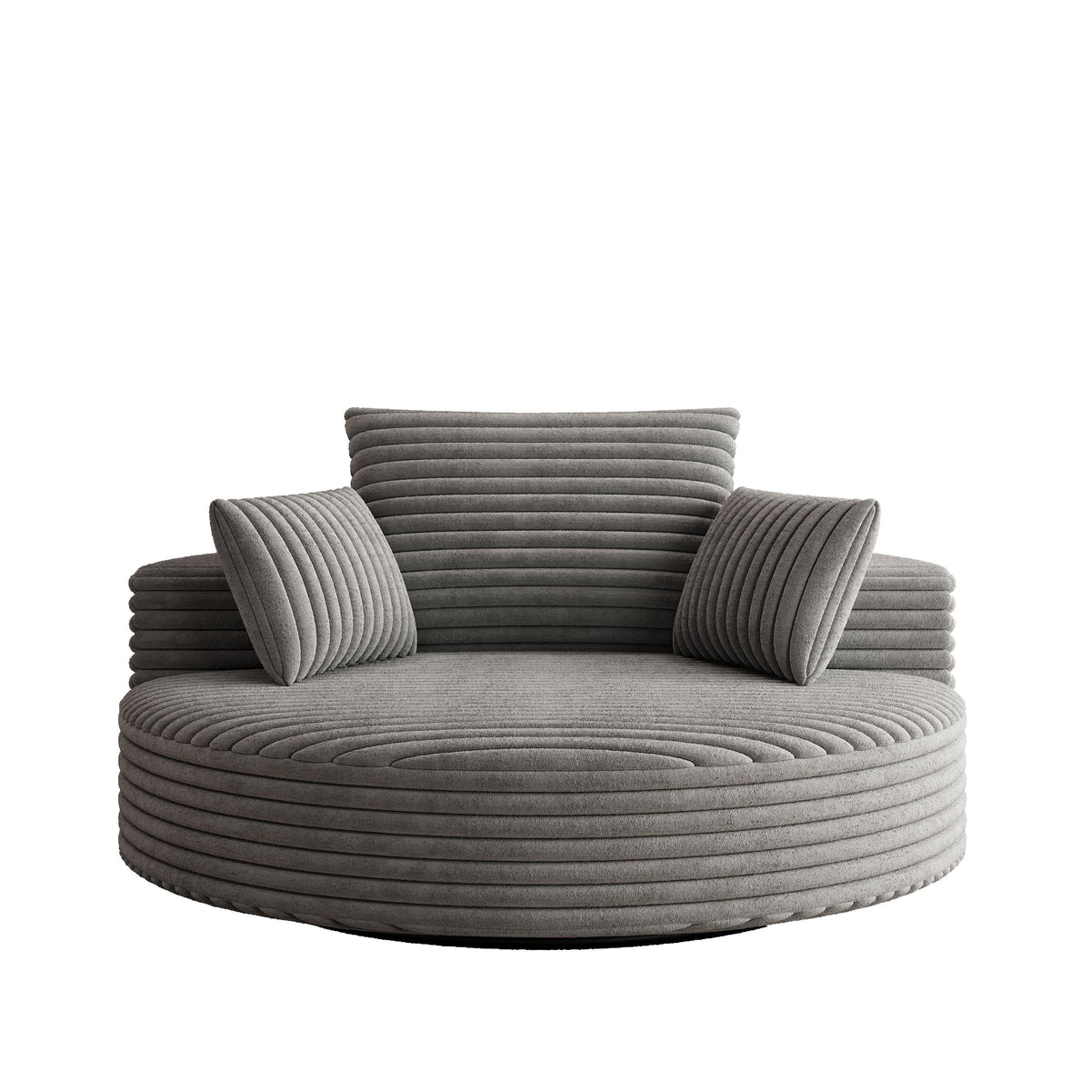 Draaifauteuil voor één persoon van corduroy, chenille en schuim