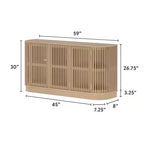 Buffet Contour Plank+Beam en bois massif avec 3 portes, meuble TV de 59 pour le salon
