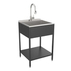 Lavatoio per lavanderia con mobile, in acciaio inox, 24-in W x 22-in D x 35-in H