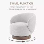 Spruce&Spring Upholstered Swivel Accent Barrel Chair with Wood Base