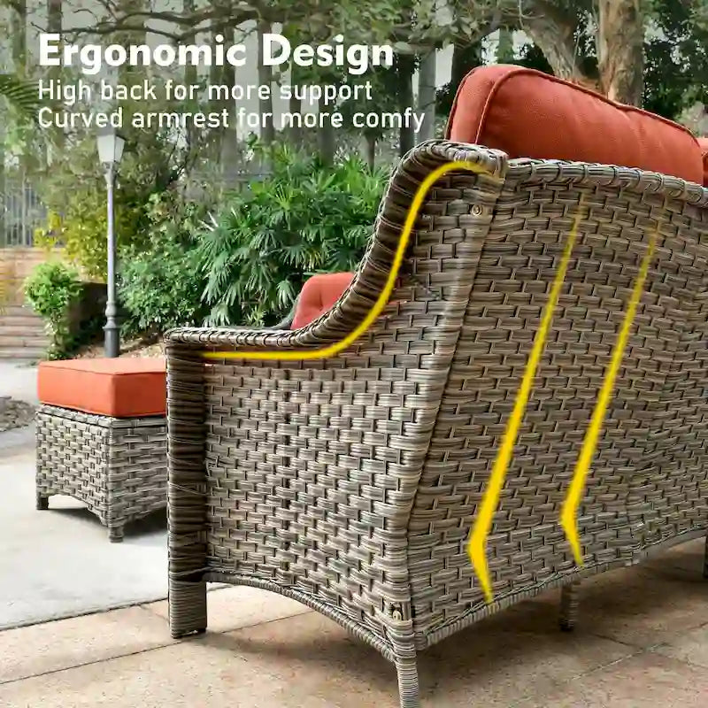 XIZZI 9-delige loungeset voor buiten met draaibare stoel