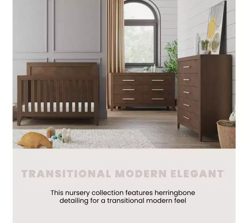 Child Craft Kieran kinderkamerset, 3-delig, met ledikant, dubbele ladekast en commode; inclusief 4-in-1 omvormbaar ledikant