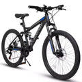 Okak 27.5IN Mountainbike mit vorderen und hinteren Doppelfederungen, Dirtbike mit 21 Gängen und mechanischen Scheibenbremsen, Erwachsenenfahrrad für Männer und Frauen