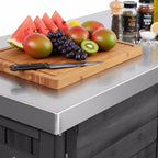Isola da cucina da esterno da 78.3 pollici con piano in acciaio inox, postazione barbecue pieghevole e armadietti contenitori, nera