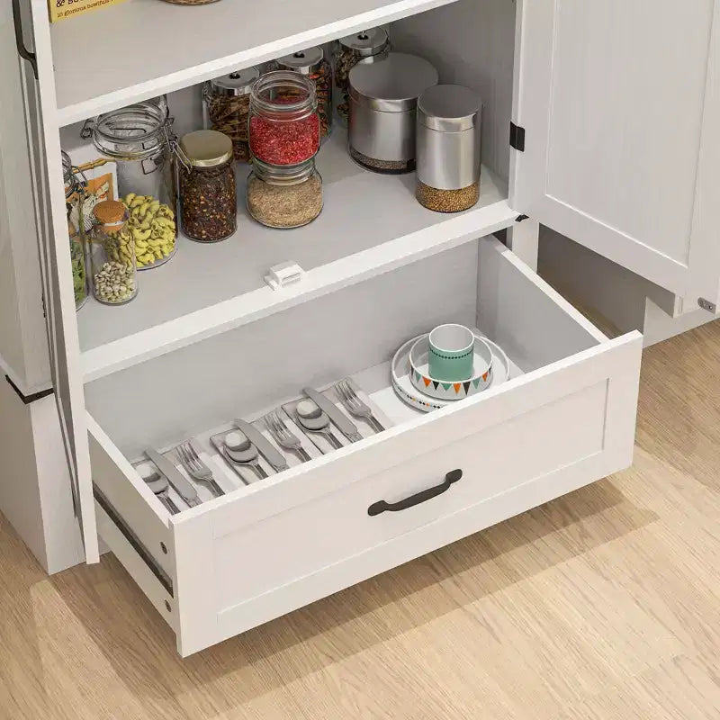 Dispensa HOMCOM in stile rustico da 72 con ante a fienile, mobile alto da cucina con ripiani regolabili e cassetto