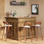 Meuble-bar en L avec porte-verres à pied pour bar à domicile