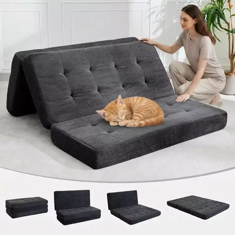 39x75 dreifach klappbares Schlafsofa aus Memory-Schaumstoff, 6-getuftete Matratze