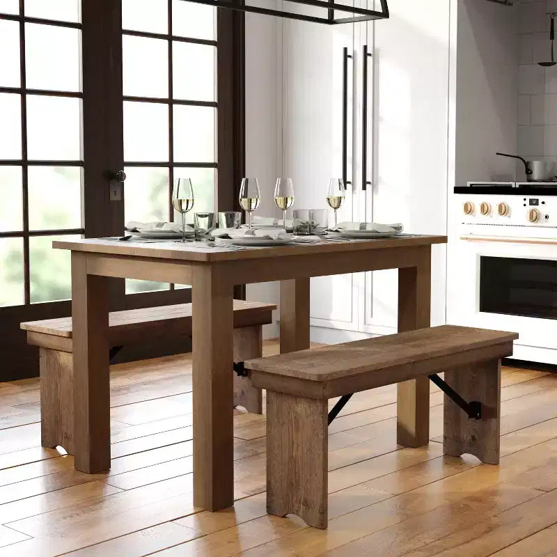 Flash Furniture rechthoekige boerderij-eettafel van massief grenenhout, 46 x 30