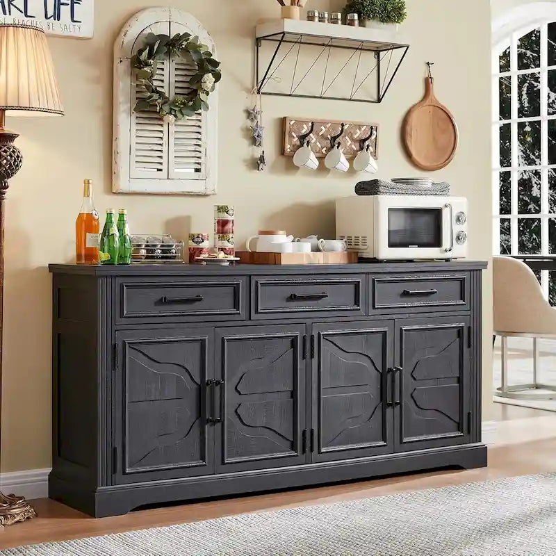 Buffetkast in landelijke stijl, koffiebar en wijnbar voor de eetkamer - N/A