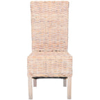 Set van 2 eetkamerstoelen van naturel rotan, 19W x 22D x 41H, boho-kuststijl
