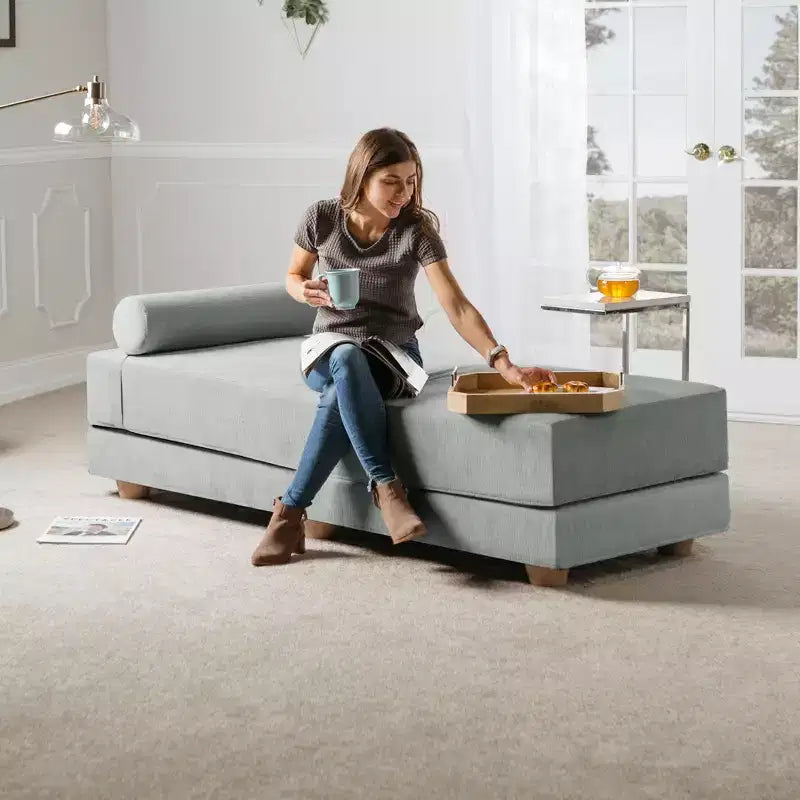 Tagesbett / ausziehbares Schlafsofa in Queen-Size - Microvelvet