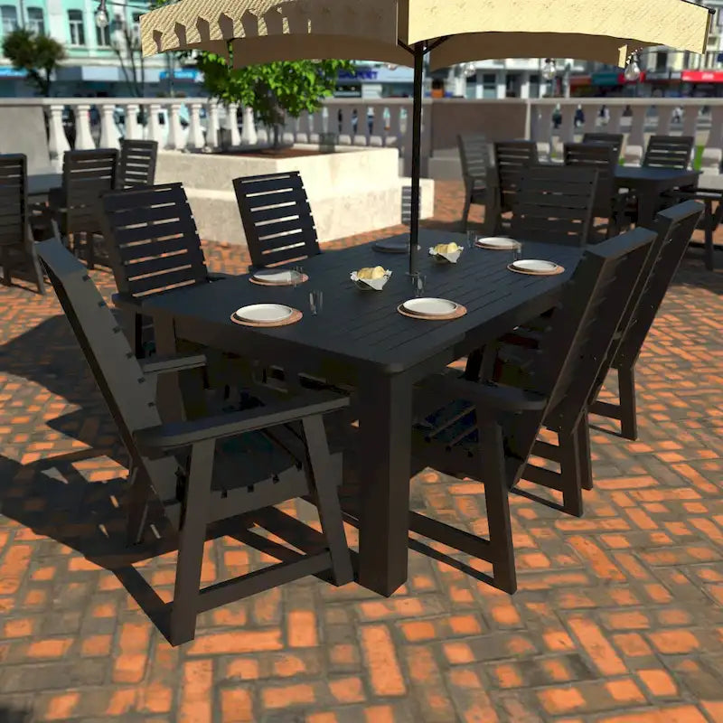 Conjunto de refeição para exterior HIGHWOOD PROFESSIONAL de 7 peças, 42x72