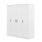 Viertüriger Kleiderschrank aus Holz mit Kleiderstange, 1 Schublade und Einlegeböden
