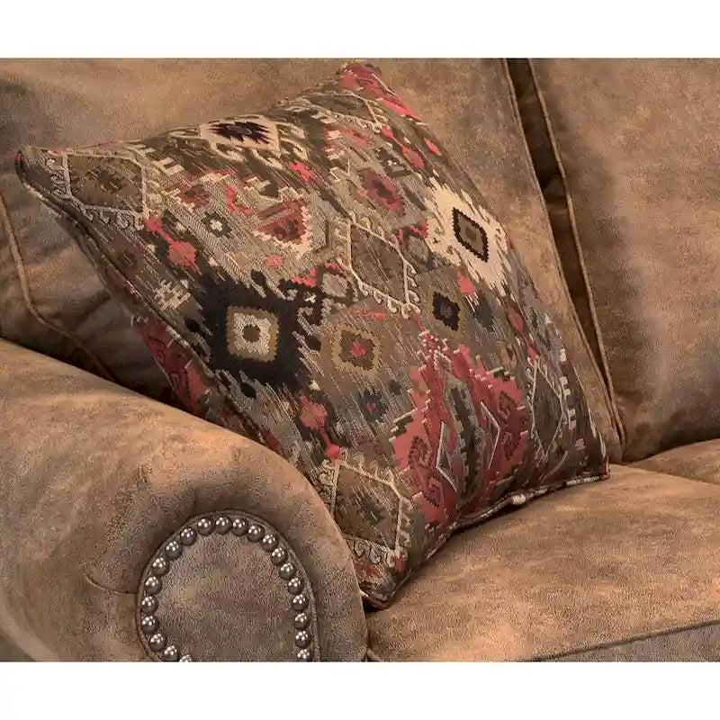 Schlafsofa Rancho mit Bezug aus rustikal braunem Wildlederimitat - 37 x 86 x 40