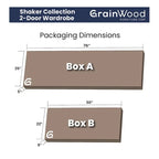 Kleiderschrank aus Massivholz mit 2 Türen - 41x72x22