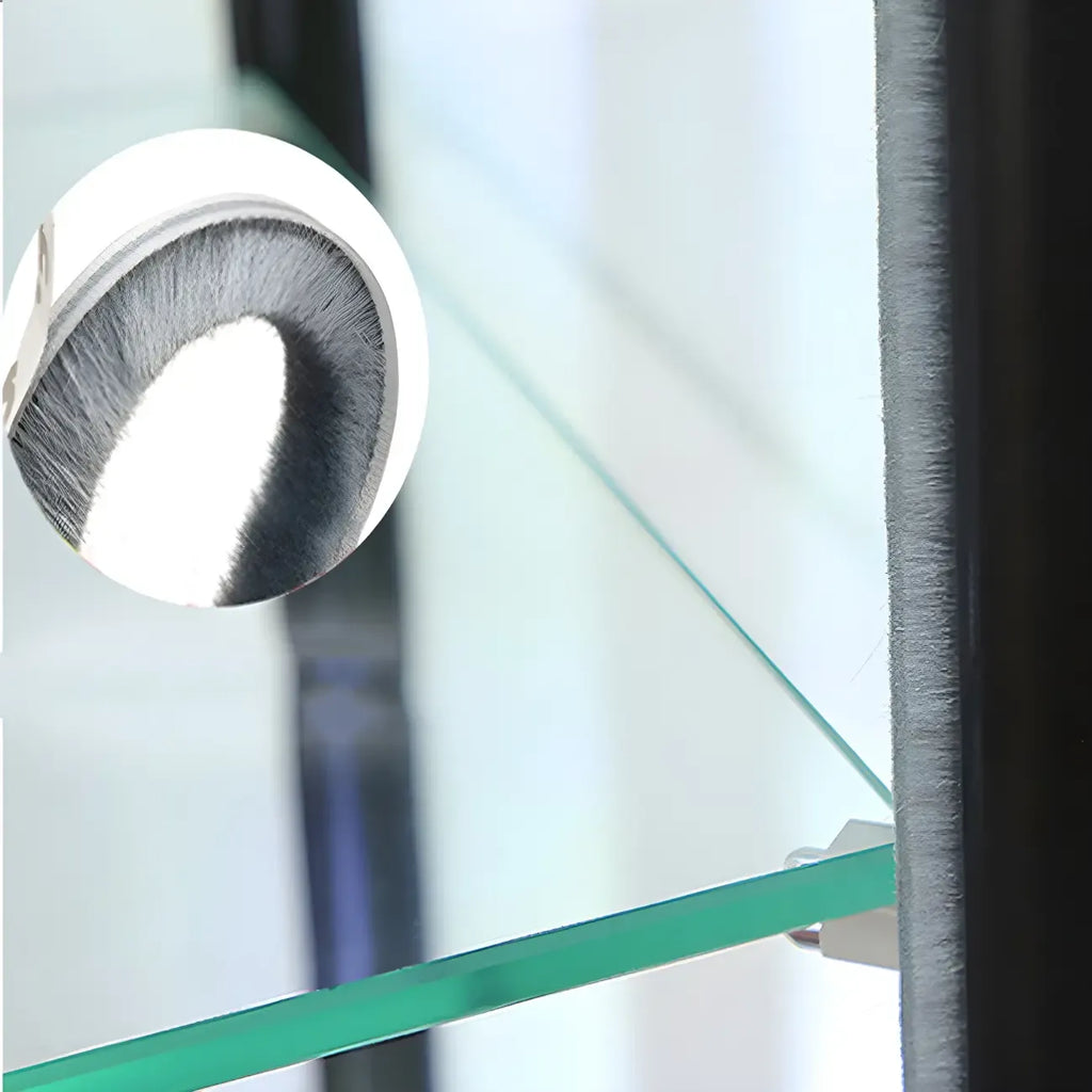 Nowoczesna prostokątna czarna szklana gablota