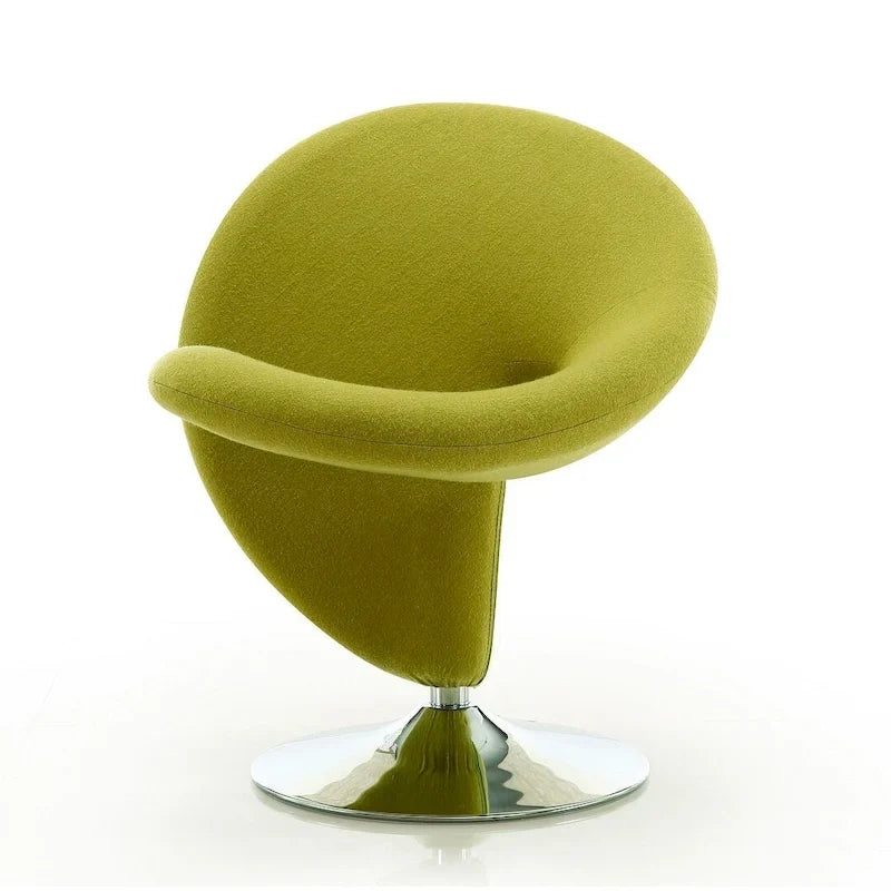 Obrotowy fotel akcentowy Manhattan Comfort Curl z chromowaną podstawą, z mieszanki wełny (zestaw 2 szt.)