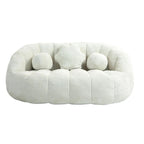 Witte loungestoel van chenille met hoge dichtheid schuim, 63.78