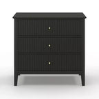Heynemo Kommode mit 3 Schubladen, lackierter, 30 Zoll hoher Nachttisch aus Holz mit Stauraum, breite moderne Kommode mit kugelgelagerten Schienen