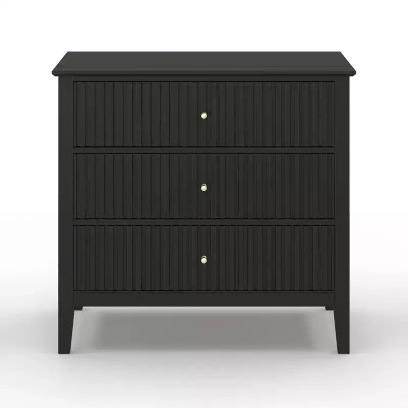 Heynemo Kommode mit 3 Schubladen, lackierter, 30 Zoll hoher Nachttisch aus Holz mit Stauraum, breite moderne Kommode mit kugelgelagerten Schienen
